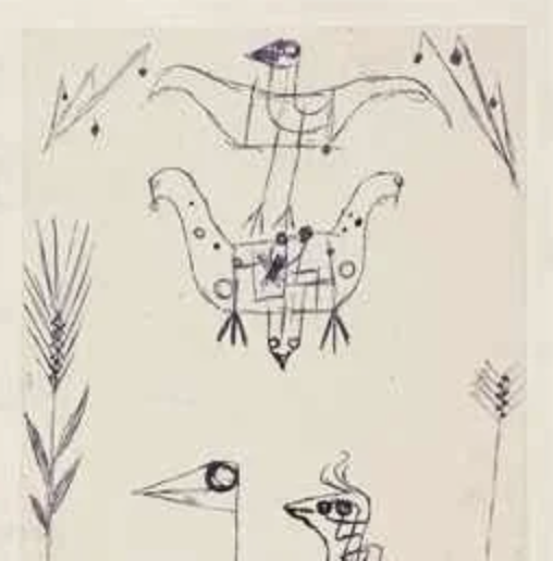 A drawing of birds and plants

Description automatically generated